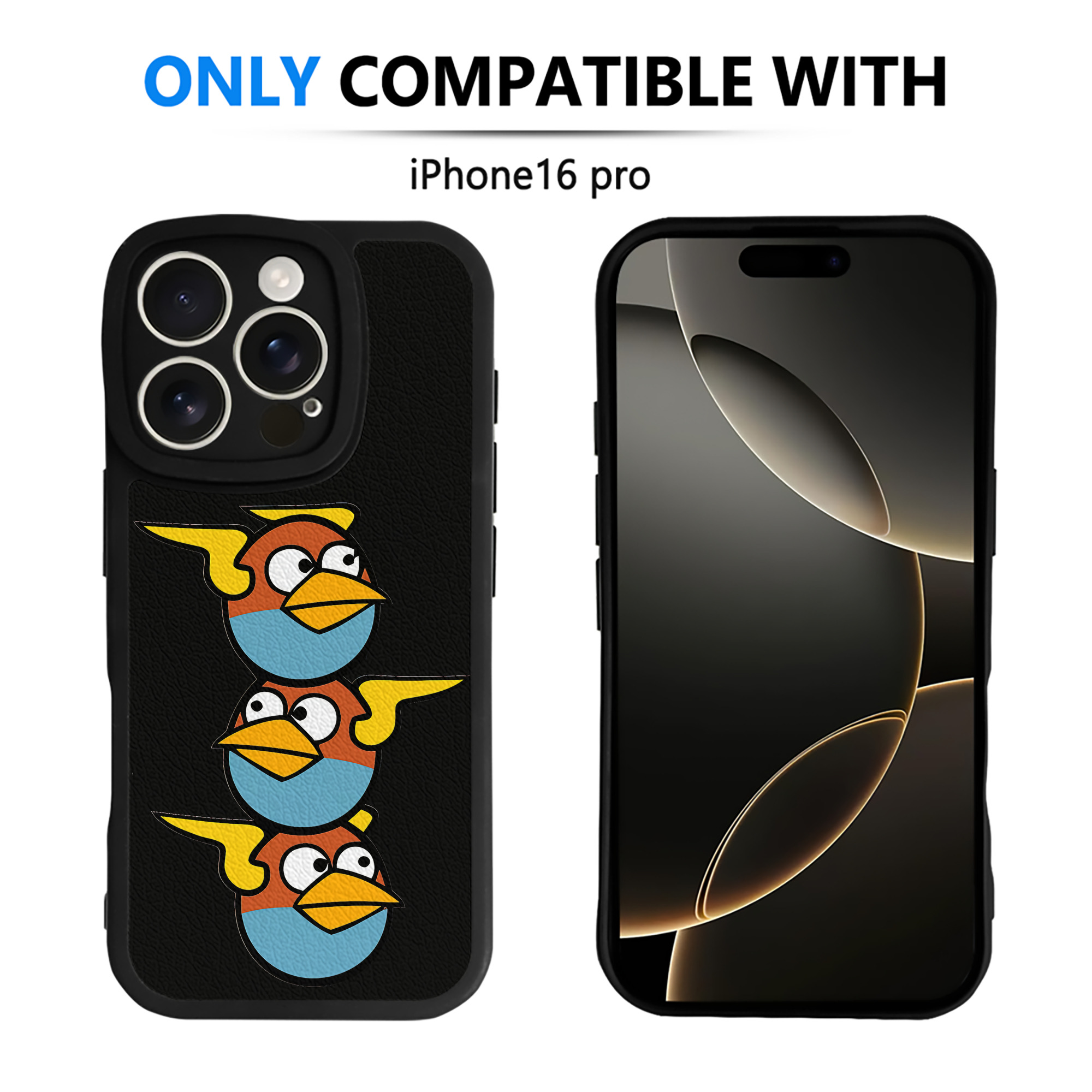 （画像用） Angry Birds アングリーバード 【iPhone 16シリーズ対応】シリコンスマホケース（レザー調） 材質：シリコン